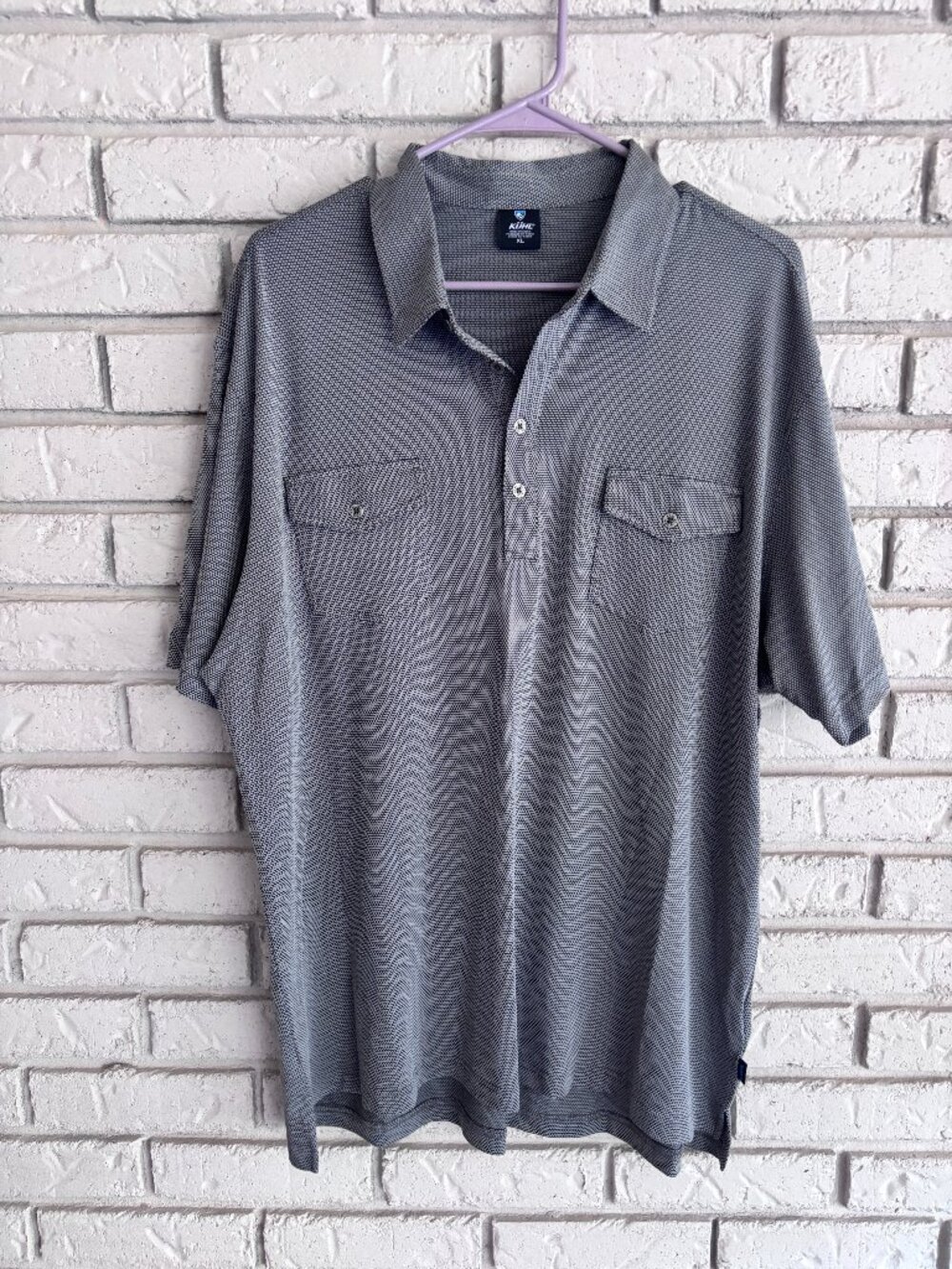 Kuhl Performance Golf Breathable Textured Gray Black Waffle Pattern XL